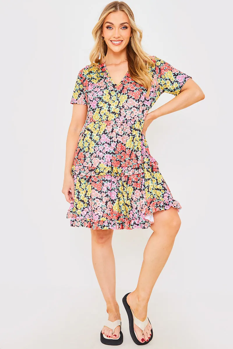 Recycled Floral Frill Mini Dress sold by Chi Chi London product image thumbnail 3