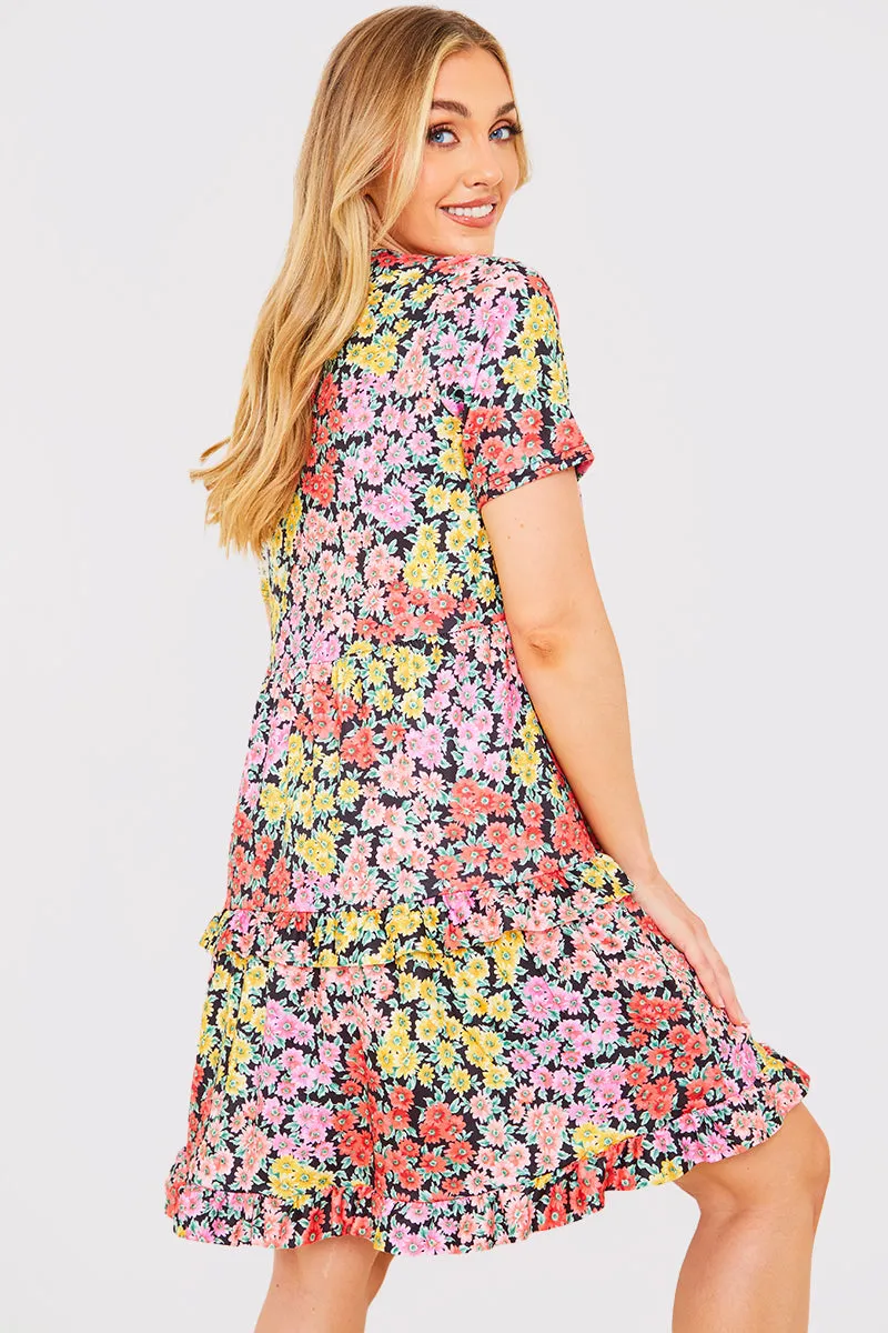 Recycled Floral Frill Mini Dress sold by Chi Chi London product image thumbnail 5