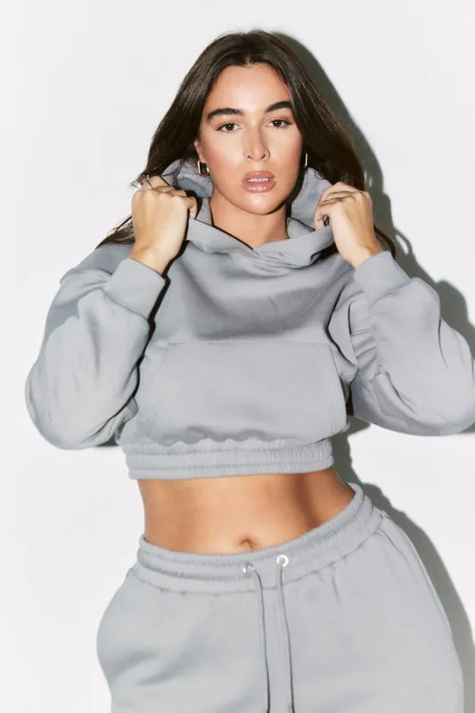 Cropped Drawstring Co-Ord Hoodie made by In the style