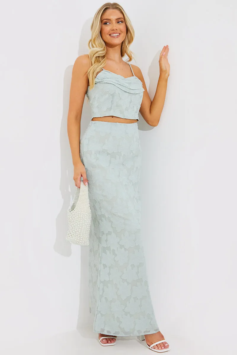 Jacquard Draped Cami Co-Ord Crop Top sold by Chi Chi London product image thumbnail 2