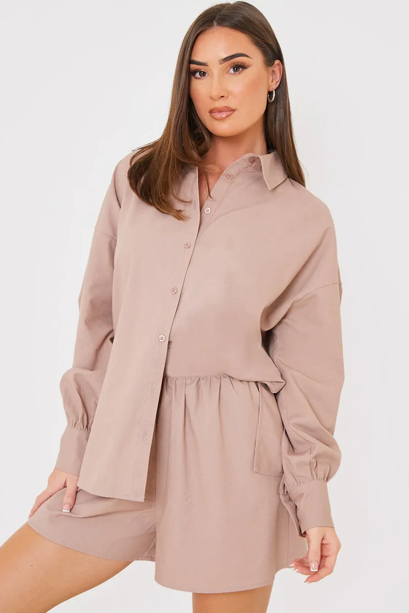 Linen Look Long Sleeve Co-Ord Shirt sold by Chi Chi London