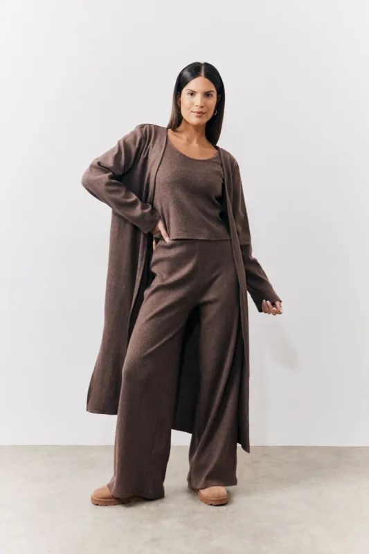 Brushed Rib Maxi Co Ord Cardigan made by In the style