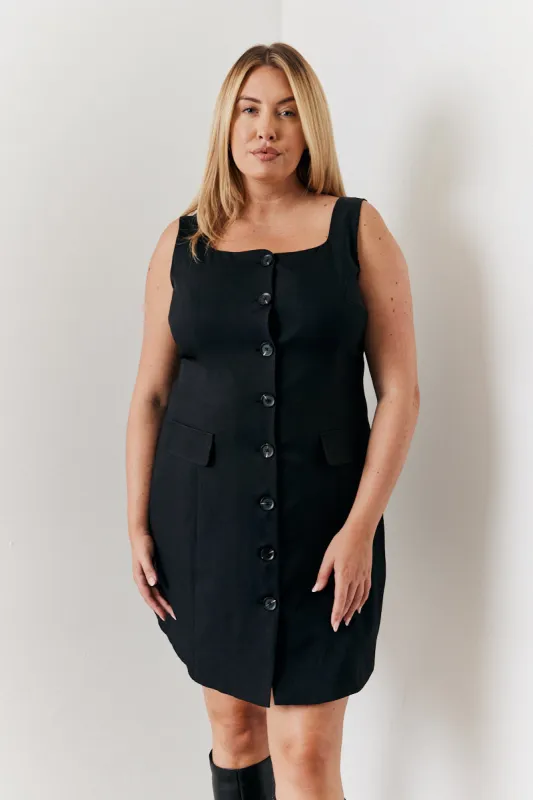 Tailored Button Through Mini Dress made by In the style