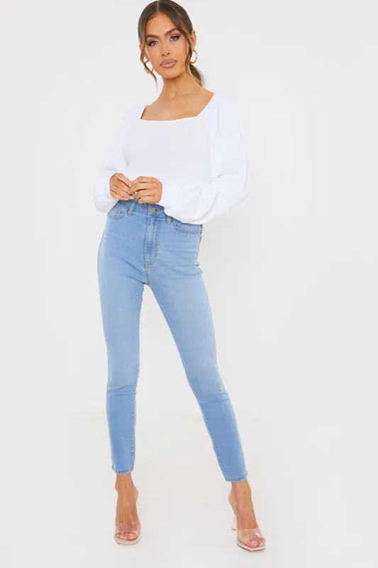 Light Wash Skinny Jeans made by In the style
