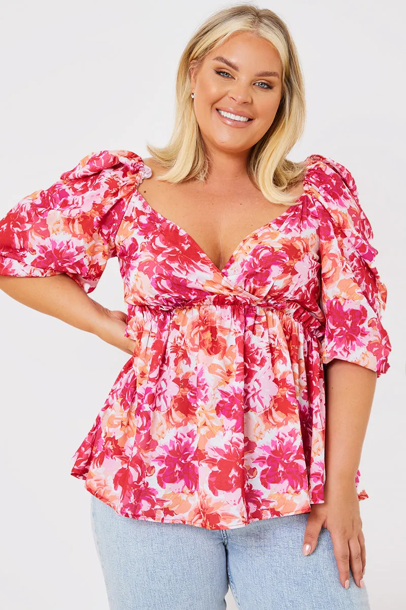 Floral Print Puff Sleeve Blouse sold by Chi Chi London product image thumbnail 5