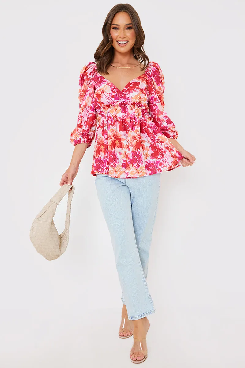 Floral Print Puff Sleeve Blouse sold by Chi Chi London product image thumbnail 2