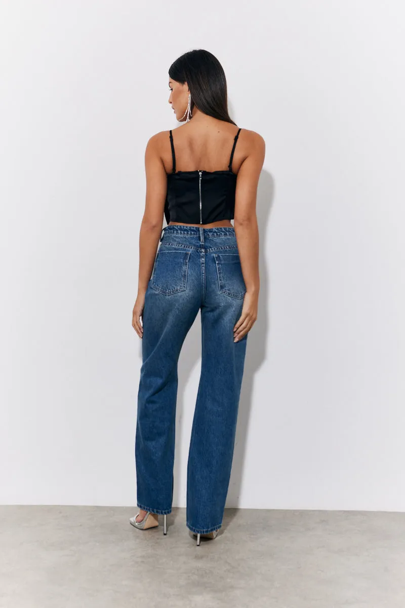Black Satin Bow Detail Cami Top sold by Chi Chi London product image thumbnail 4