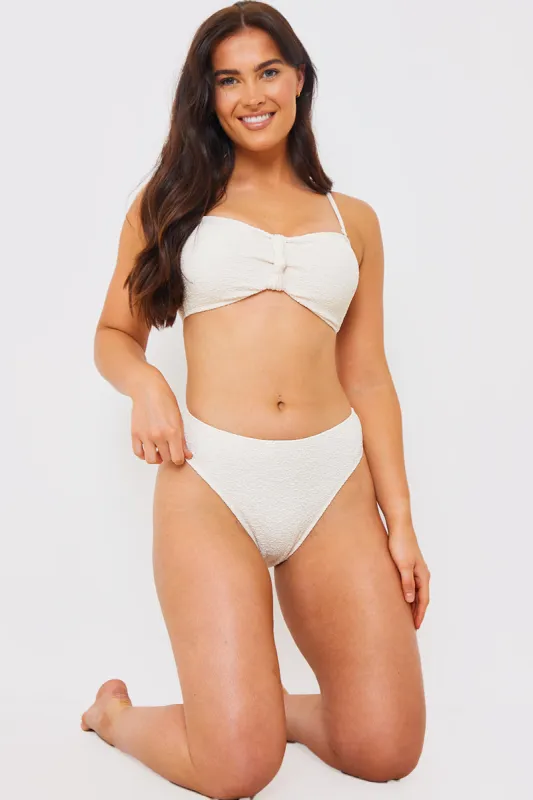 Control Textured High Waist Bikini Bottoms made by In the style