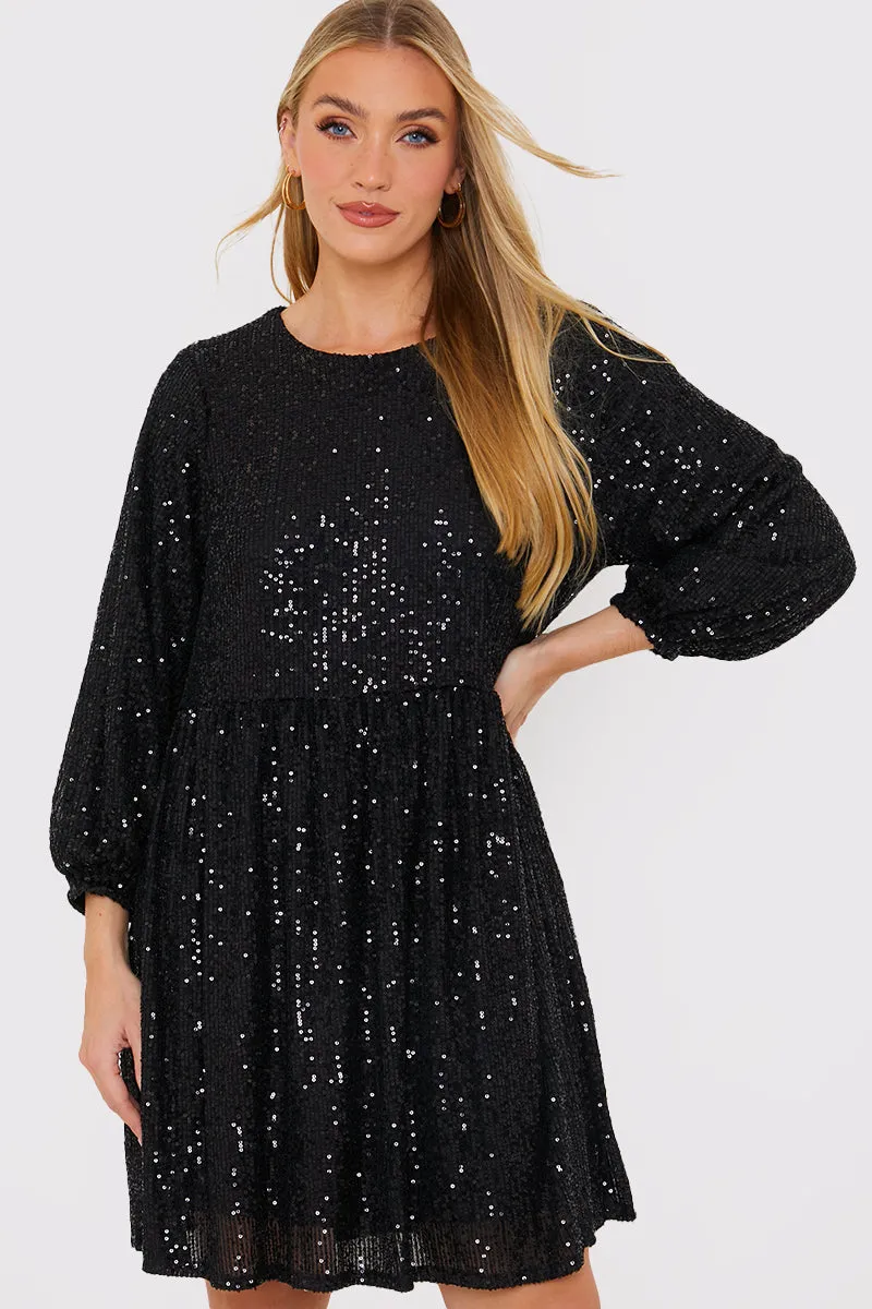 Sequin Smock Mini Dress sold by Chi Chi London