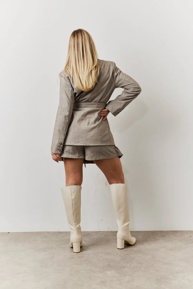 Herringbone Belted Single Breasted Oversized Blazer sold by Chi Chi London product image thumbnail 4