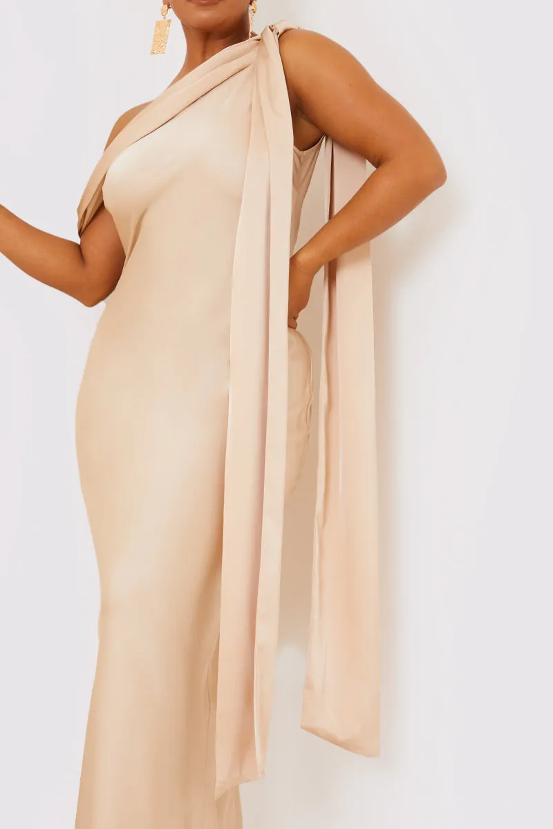 Asymmetric Draped Neckline Maxi Dress sold by Chi Chi London product image thumbnail 4