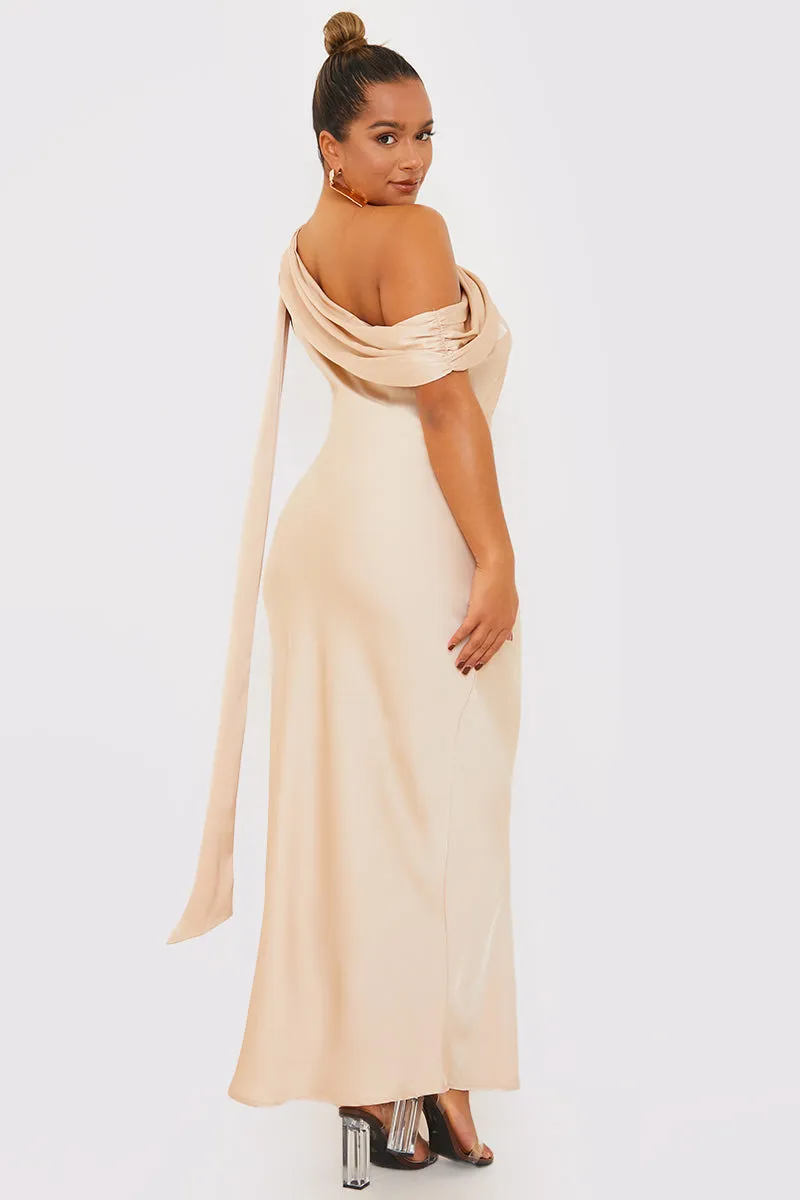 Asymmetric Draped Neckline Maxi Dress sold by Chi Chi London product image thumbnail 2