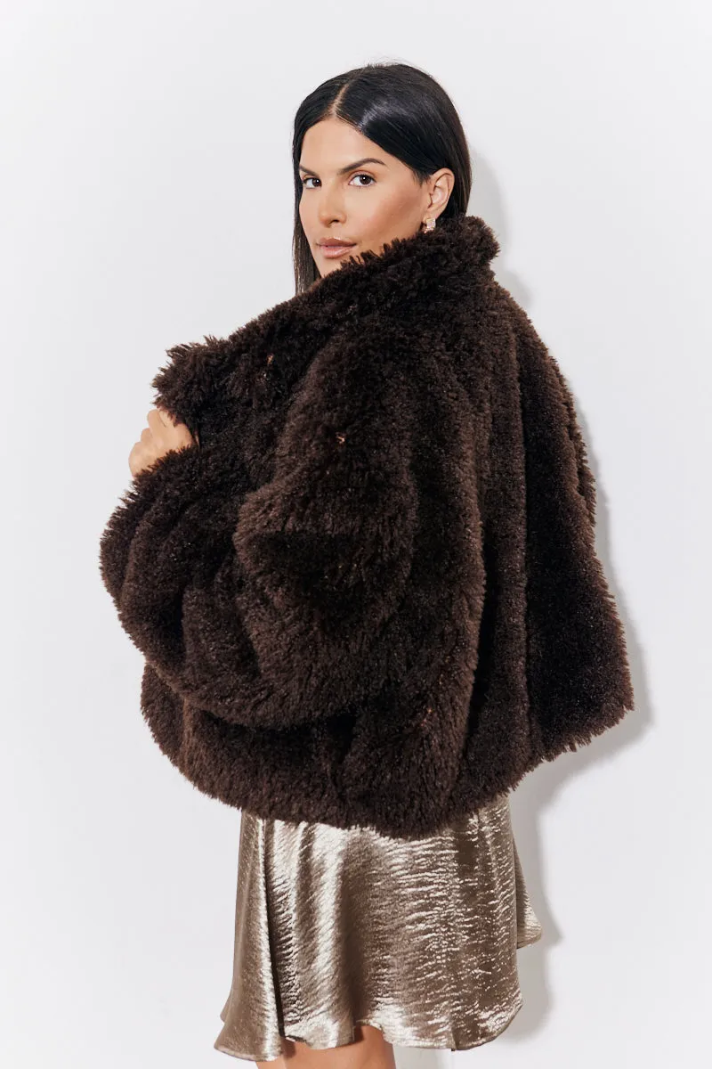 Brown Faux Fur Collared Coat sold by Chi Chi London product image thumbnail 3