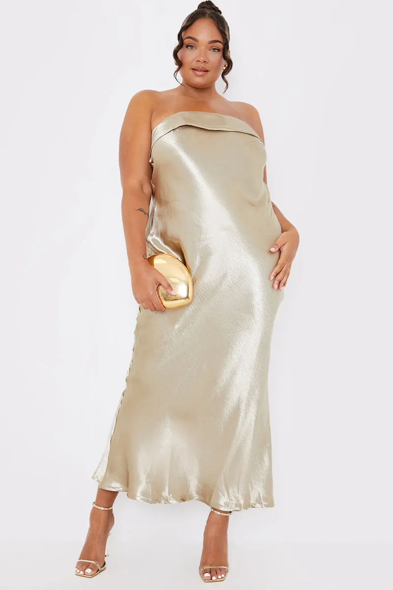 Liquid Satin Bandeau Cut Out Back Maxi Dress sold by Chi Chi London product image thumbnail 5