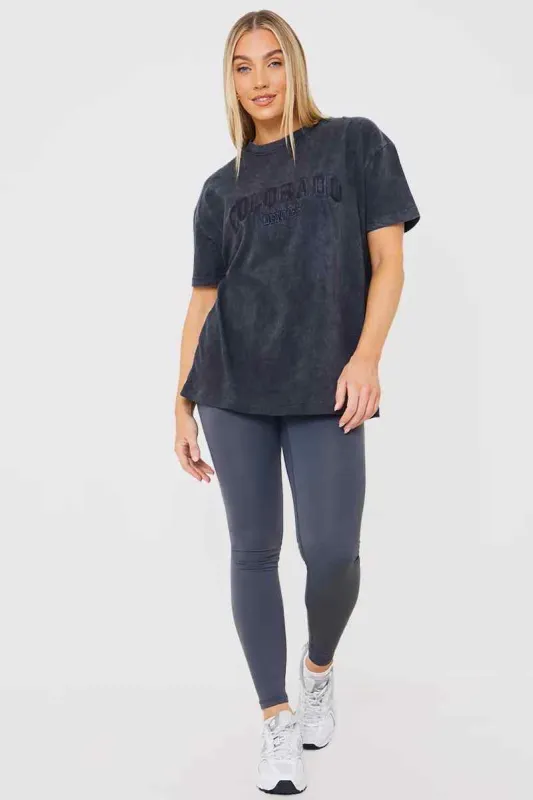 Colorado' Acid Wash Slogan T-Shirt made by In the style