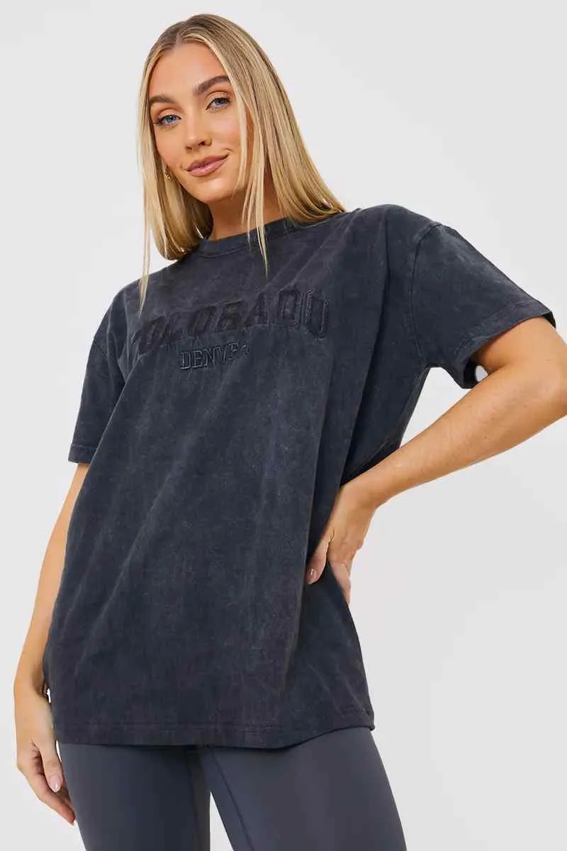 Colorado' Acid Wash Slogan T-Shirt sold by Chi Chi London product image thumbnail 2
