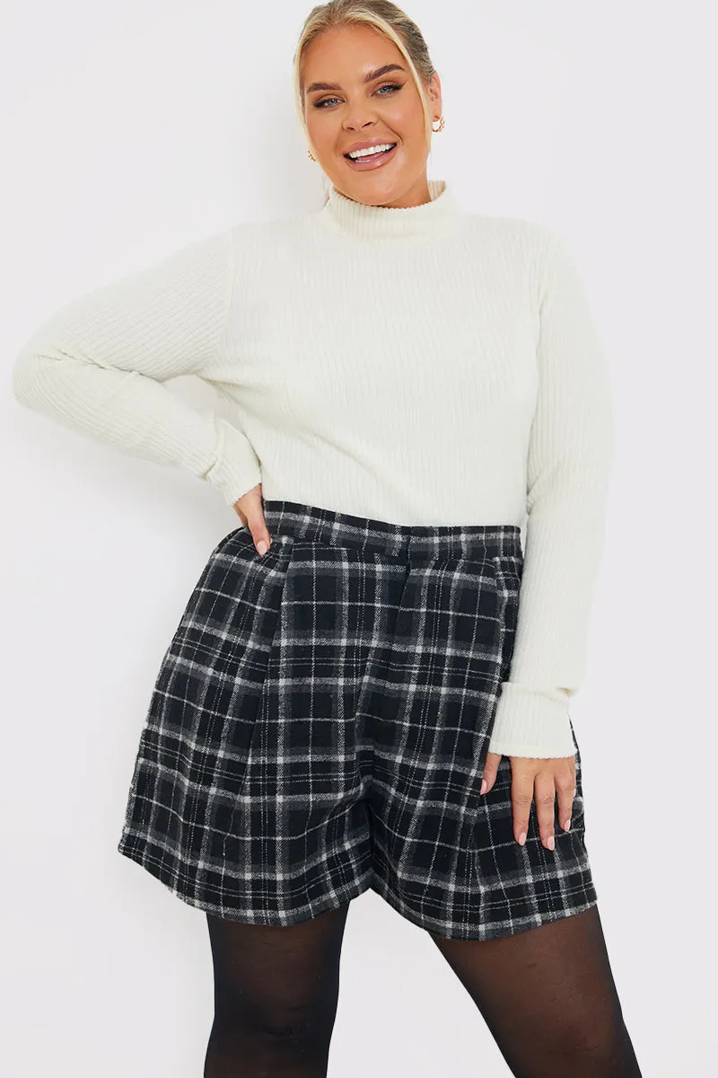 Brushed Rib High Neck Long Sleeve Top sold by Chi Chi London