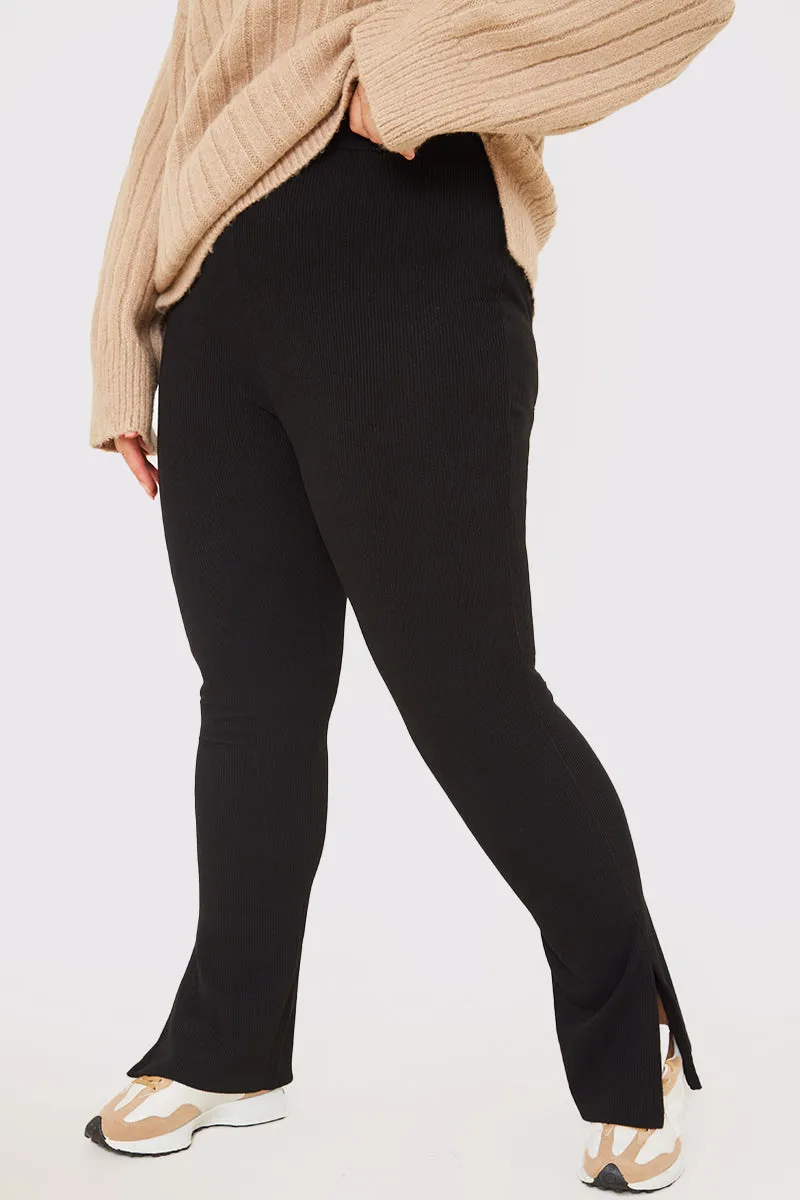 Compact Rib Split Hem Leggings sold by Chi Chi London product image thumbnail 5