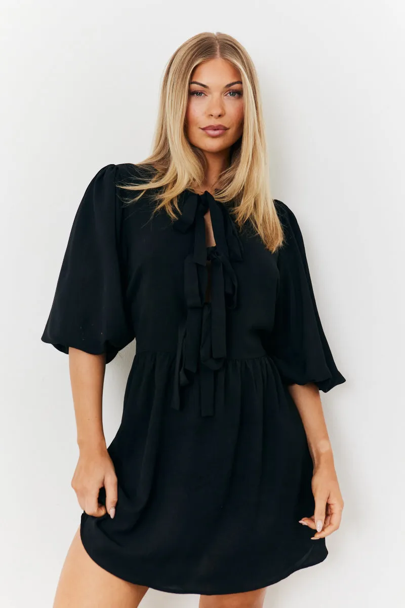 Puff Sleeve Bow Detail Mini Dress sold by Chi Chi London product image thumbnail 2