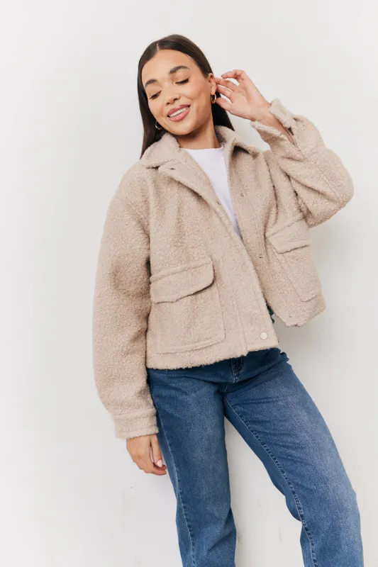 Boucle Pocket Detail Jacket made by In the style