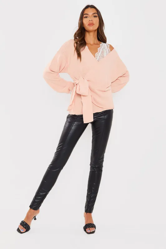 Contour' Leather Look Leggings made by In the style