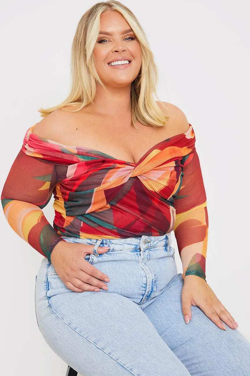 Abstract Twist Detail Mesh Bodysuit sold by Chi Chi London product image thumbnail 5