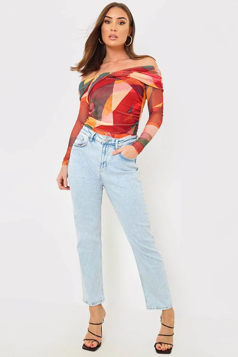 Abstract Twist Detail Mesh Bodysuit sold by Chi Chi London product image thumbnail 2