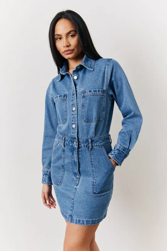 Denim Mini Dress made by In the style