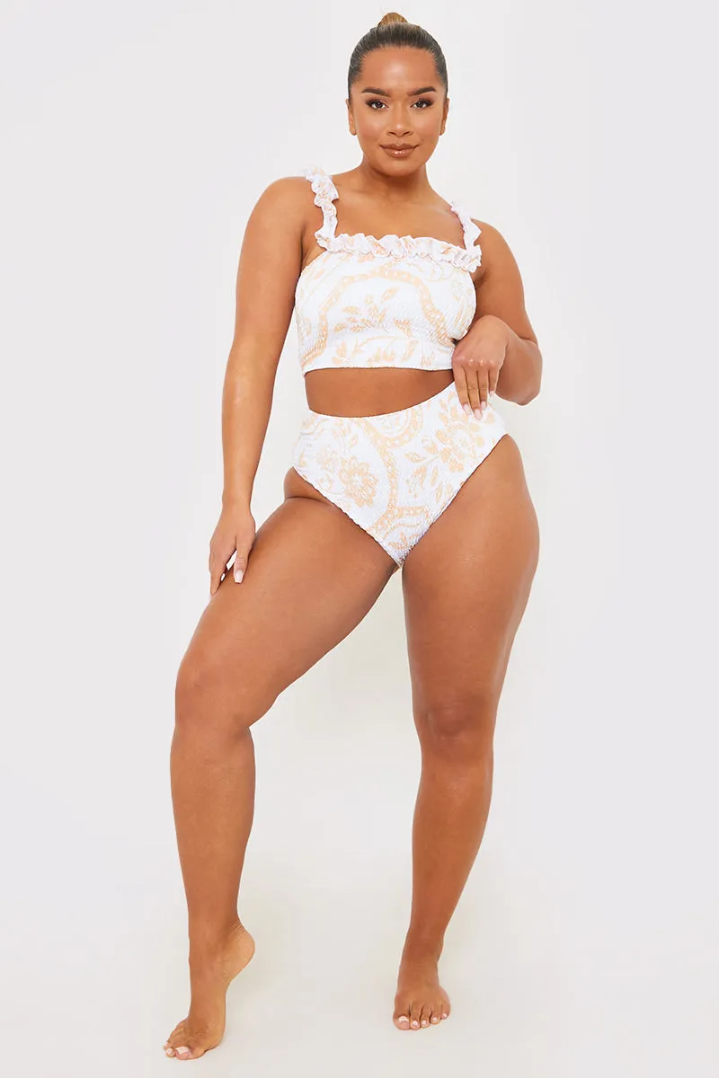 Scarf Print Shirred High Waisted Bikini Bottom sold by Chi Chi London product image thumbnail 2