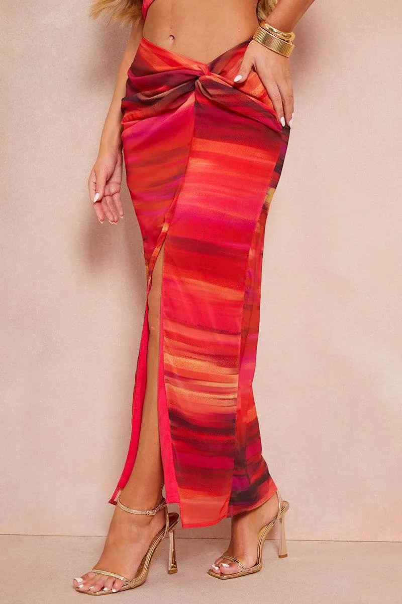 Abstract Print Co-Ord Maxi Skirt sold by Chi Chi London product image thumbnail 2