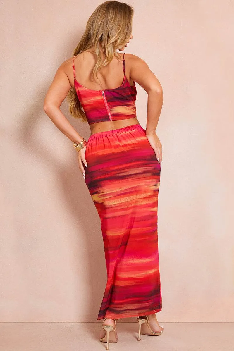 Abstract Print Co-Ord Maxi Skirt sold by Chi Chi London product image thumbnail 3