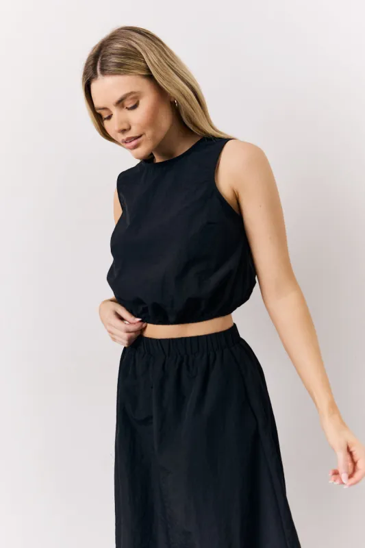 Black Balloon Co-Ord Crop Top made by In the style