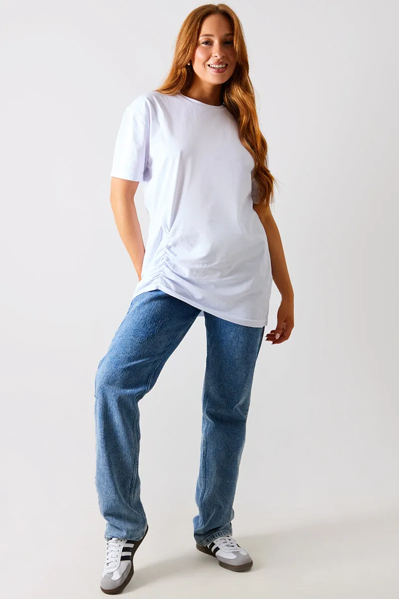 Ruched Longline Aysmmetric T-Shirt sold by Chi Chi London product image thumbnail 2