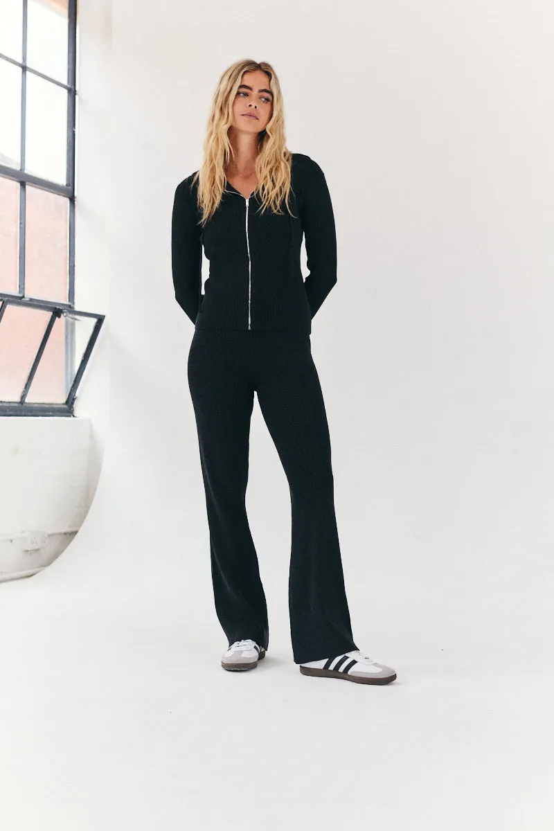 Rib Knit Co-Ord Flare Trouser sold by Chi Chi London