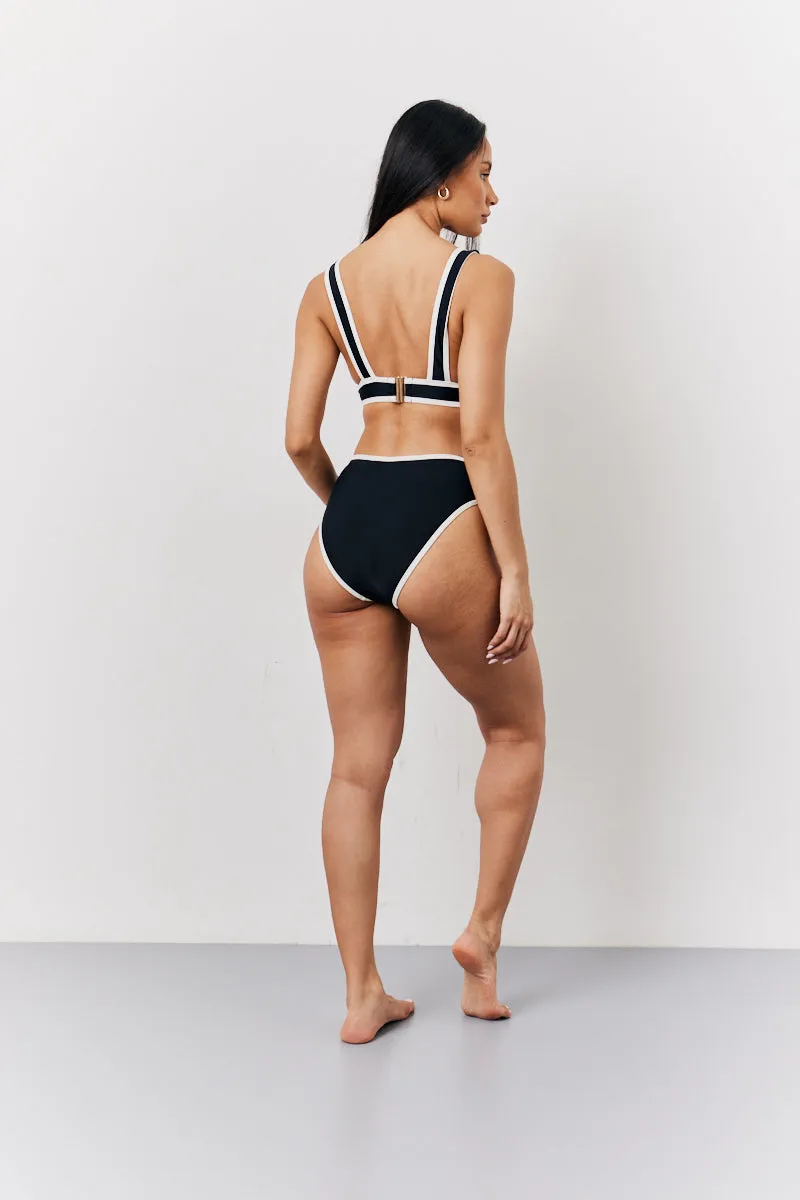 Black Contrast Binding Plunge Bikini Top sold by Chi Chi London product image thumbnail 4