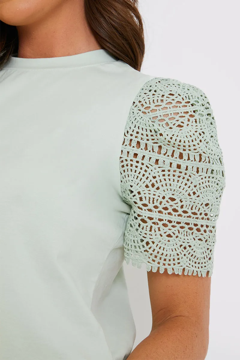 Crochet Sleeve T-Shirt sold by Chi Chi London product image thumbnail 5