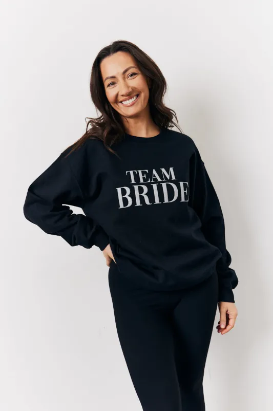 Black Team Bride Slogan Sweatshirt made by In the style