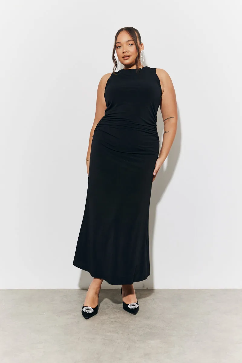 Magic Sculpting High Neck Ruched Maxi Dress sold by Chi Chi London product image thumbnail 5