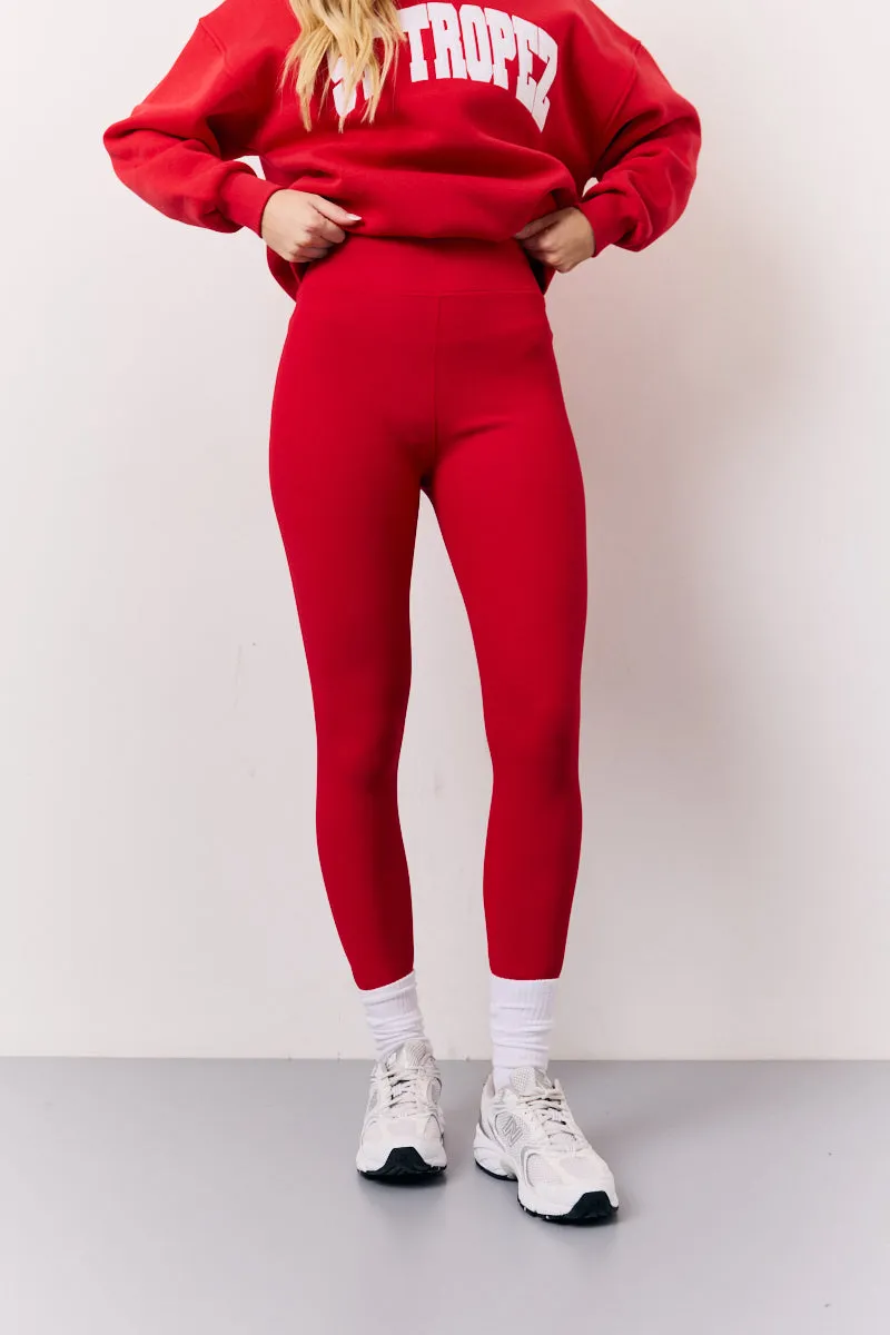 Red High Waisted Sculpt and Control Leggings sold by Chi Chi London product image thumbnail 3