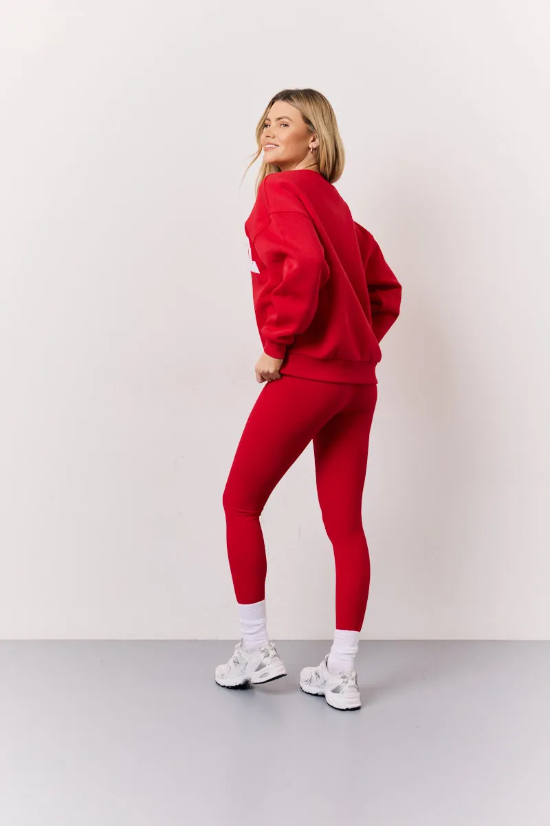 Red High Waisted Sculpt and Control Leggings sold by Chi Chi London product image thumbnail 2