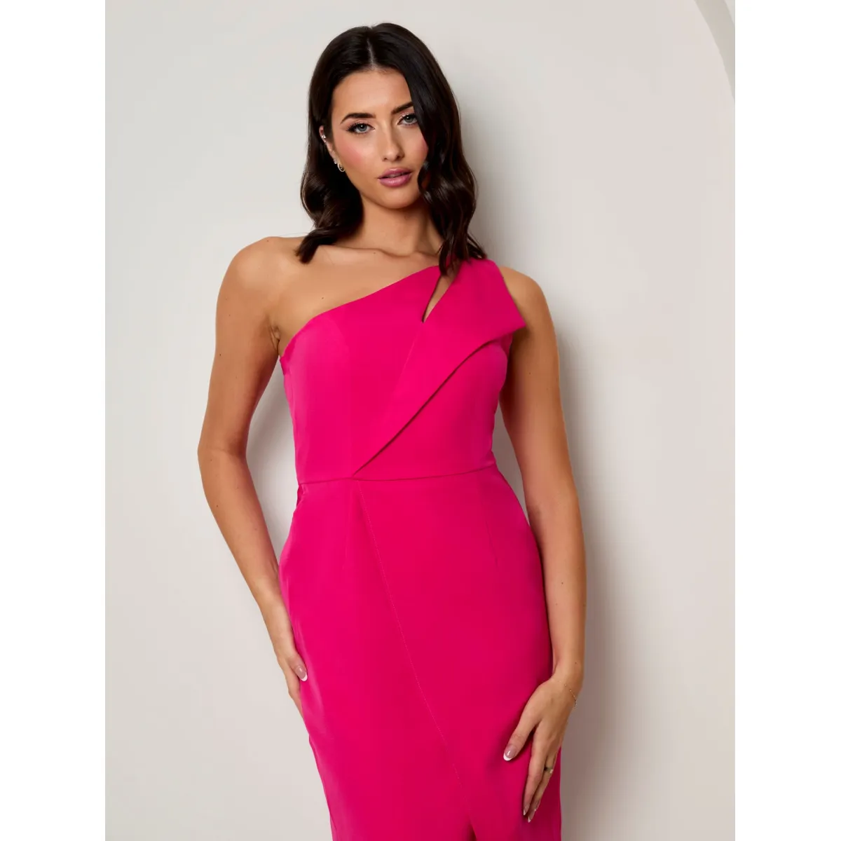 Chi Chi London One Shoulder Cut Out Mini Dress in Pink sold by Chi Chi London product image thumbnail 3