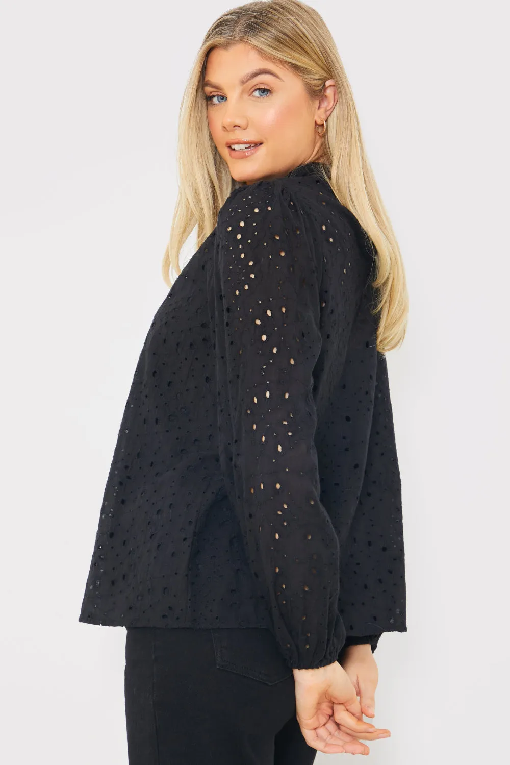 Broderie High Neck Blouse sold by Chi Chi London product image thumbnail 5
