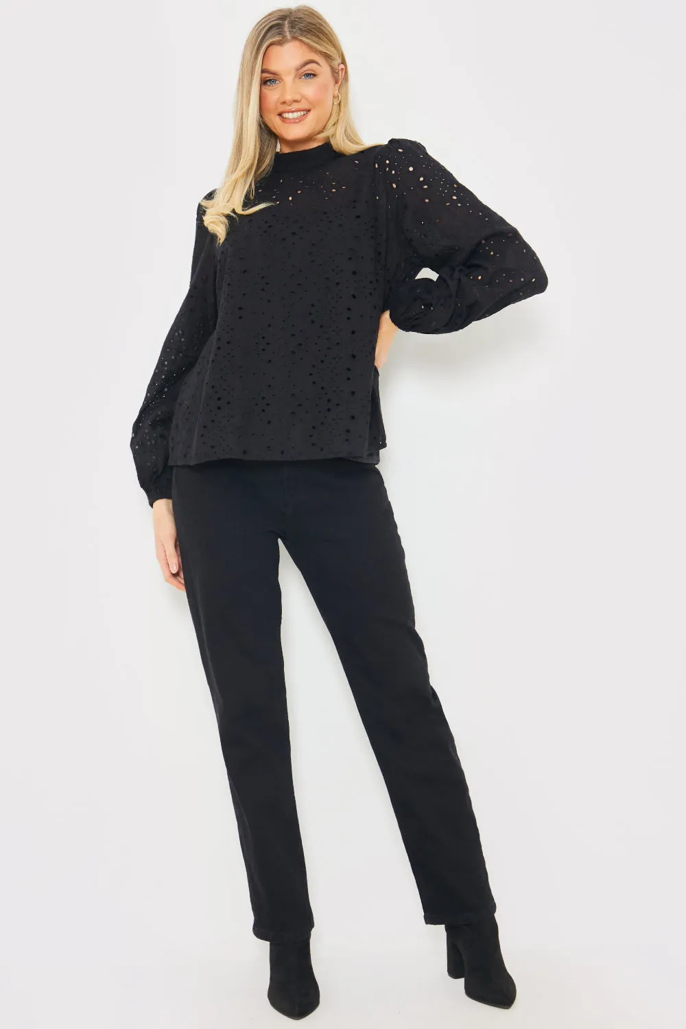 Broderie High Neck Blouse sold by Chi Chi London product image thumbnail 3