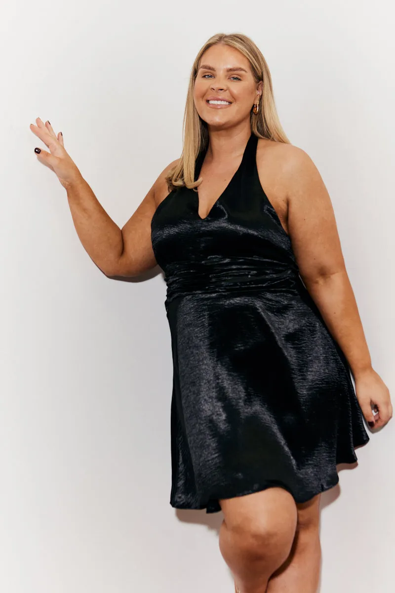 Plunge Halterneck Tie Back Satin Mini Dress sold by Chi Chi London product image thumbnail 4