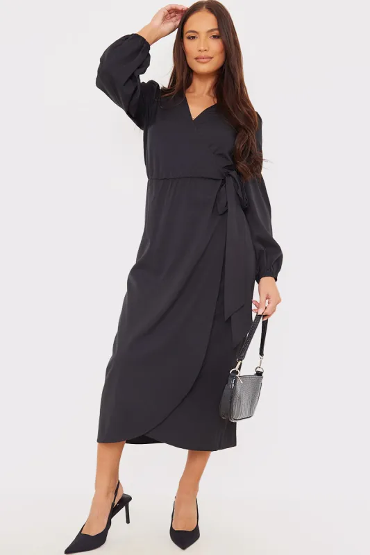 Wrap Waist Midi Dress made by In the style