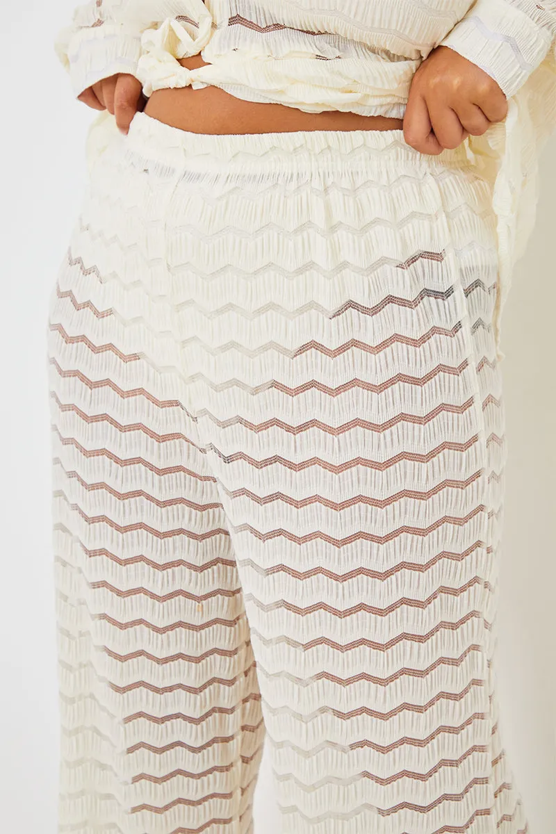 Sheered Chevron Wide Leg Trousers sold by Chi Chi London product image thumbnail 5