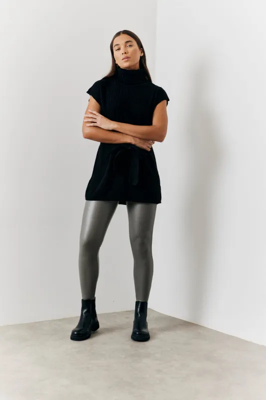 Perfect Sculpting High Waisted Leather Look Leggings made by In the style