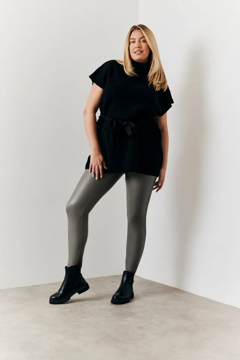 Perfect Sculpting High Waisted Leather Look Leggings sold by Chi Chi London product image thumbnail 2