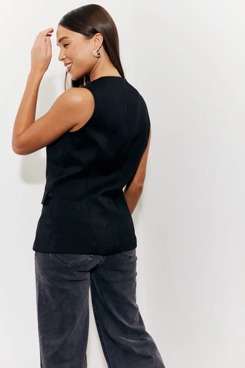 Longline Pocket Detail Waistcoat sold by Chi Chi London product image thumbnail 4