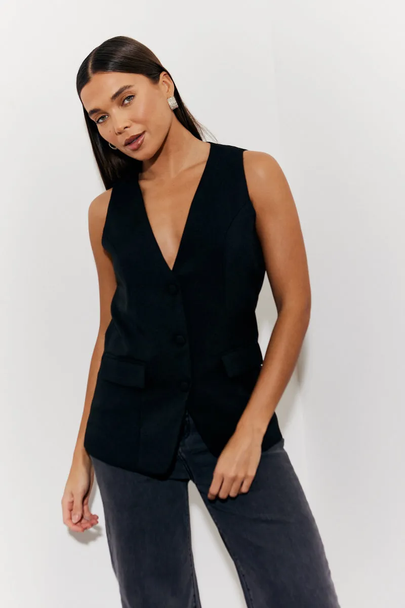 Longline Pocket Detail Waistcoat sold by Chi Chi London